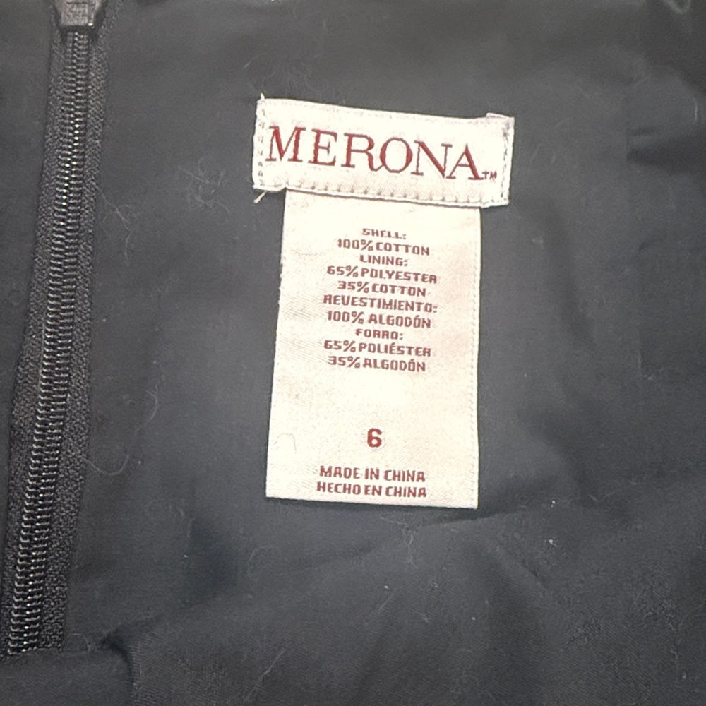 Merona Black and Cream Geometric Knit Pencil Skirt with Trim - Picture 2 of 3